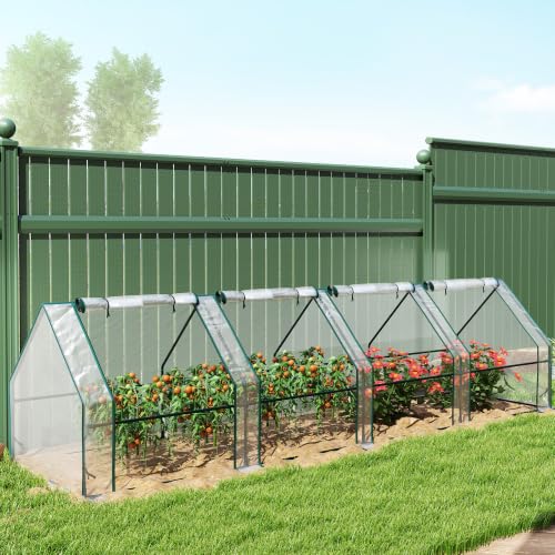 12' x 3' x 3' Mini Greenhouse Portable with Zippered Doors Clear (Clear / 12' x 3' x 3')