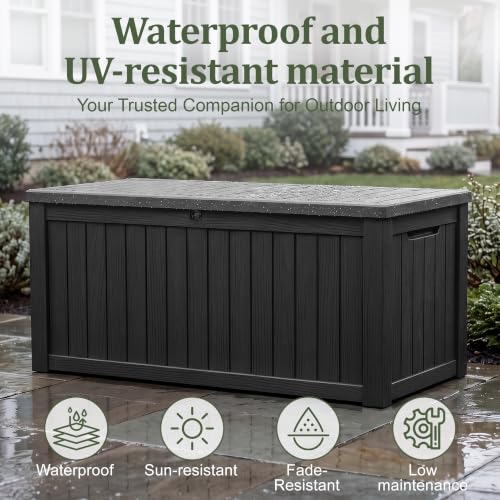 180 Gallon Resin Deck Box (Black / 181 Gallon)