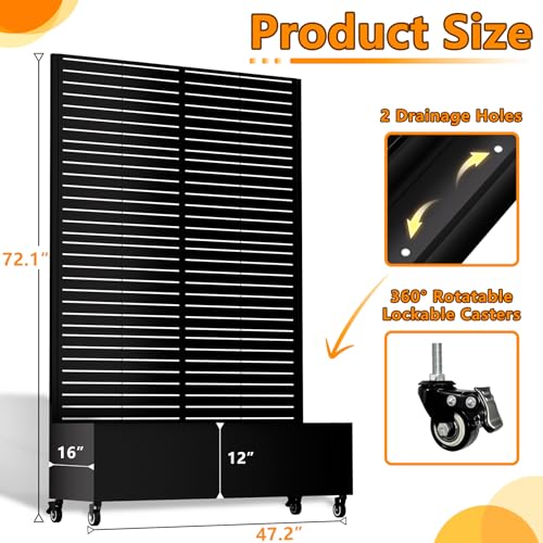 Metal Planter Box with Trellis (Louvered-Black1 / With Planter Box)