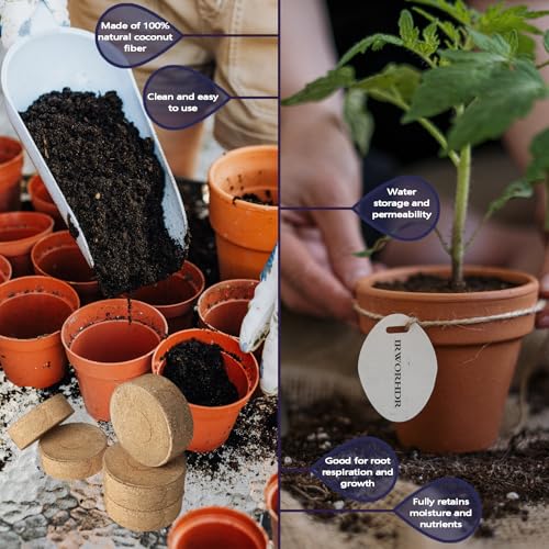 105 Pcs 50mm Compressed Coconut Coir Potting Soil (50mm)