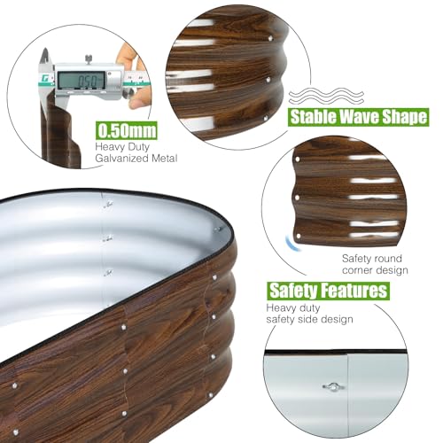 Galvanized Raised Garden Bed Outdoor (Brown / 4x2x1 ft (4 count))