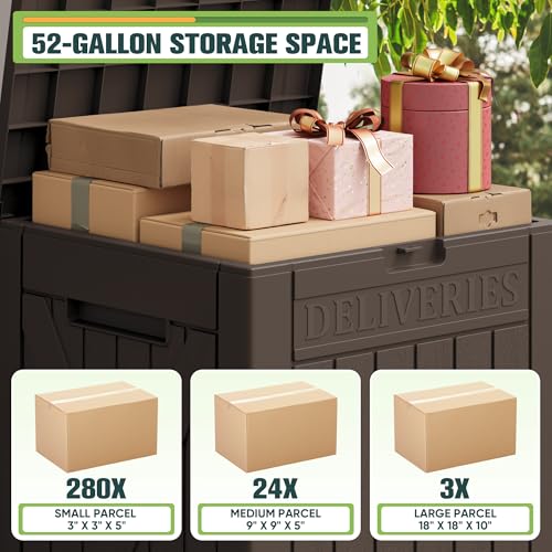 52 Gallon Large Outdoor Package Delivery Box (Brown / 52 Gallon)
