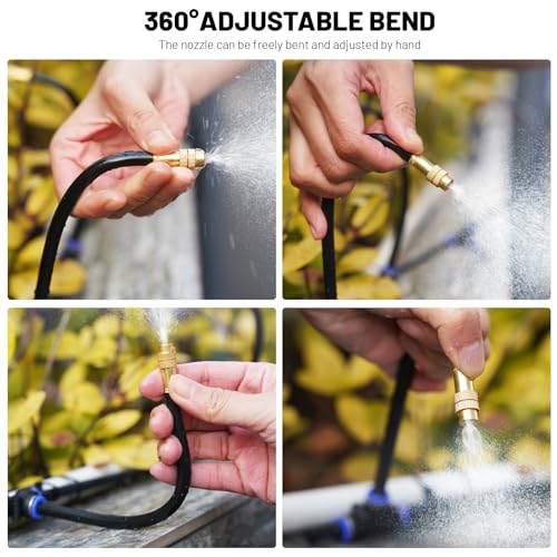 360° Adjustable Drip Irrigation System with 32 Nozzles & Water Timer
