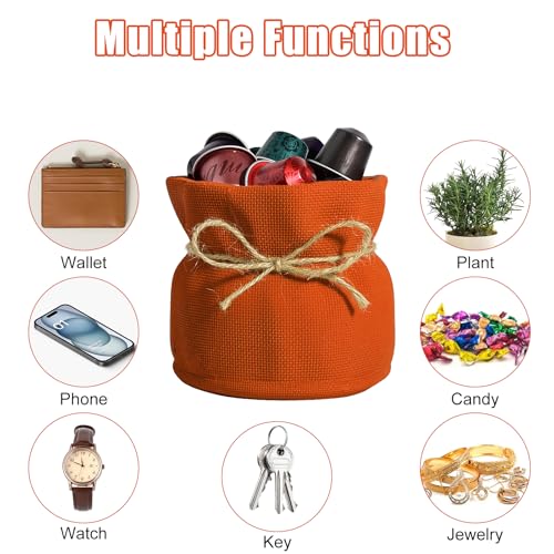 Candy Bowl for Office Key Bowl for Entryway Table Fall Candy Dish Plant Pots Indoor Flower Pots for Indoor Plants (Orange / Large)