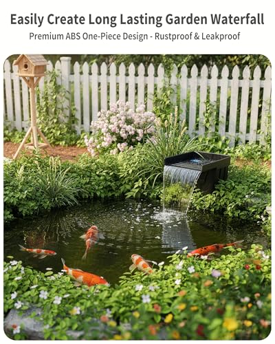 Solar Pond Waterfall with 120W Solar Panel & 1600GPH Pond Pump (120W Solar Powered Up to 3200 Gallons)