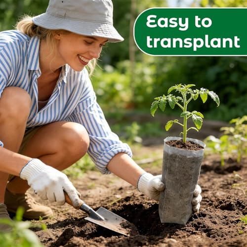 100 Pcs Nursery Grow Bags (7.5 x 13.5 Inches)