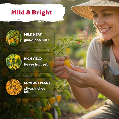 25 Yellow Biquinho Pepper Heirloom Vegetable Seeds