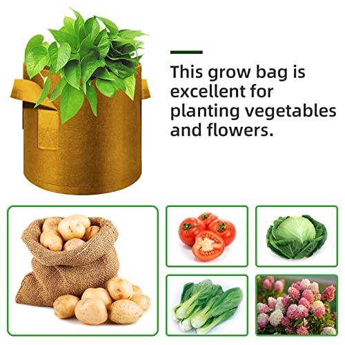 12 Pack 20 Gallon Plant Grow Bags (20 Gallon / Brown)