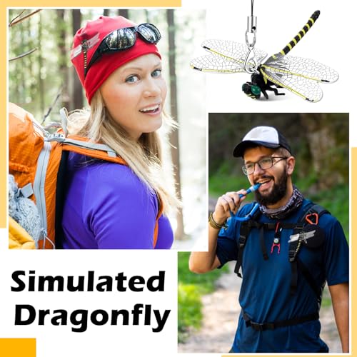 8pcs Dragonfly Hat Clip 2.2inch Realistic Dragonfly with Hook Attach to Backpack Hat Keychain for Indoor Yard Garden Plant Decor