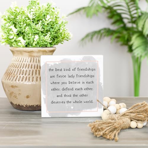 Small Talk Squares Fierce Lady Friendships Sign (The Best Kind of Friendships are Fierce Lady Friendships)