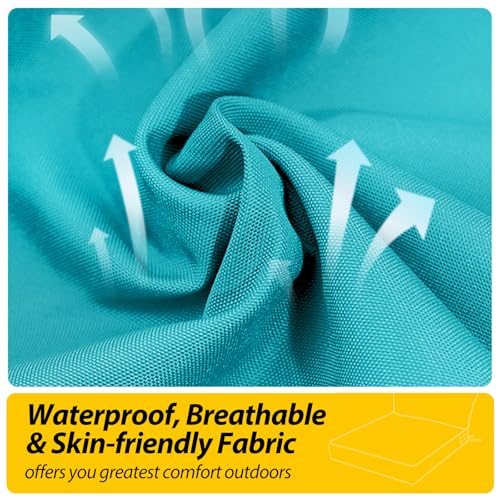 Outdoor Chair Cushions (Turquoise Blue / 25.5"x25.5"x5" / 25.5"x13.5")