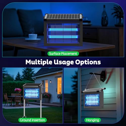 Solar Bug Zapper Outdoor (Light Gray)