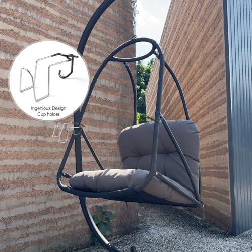Swing Egg Chair Foldable Frame Hanging Chairs (Stand Brown)