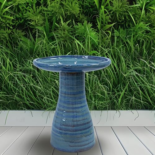 Sunnydaze Ceramic Bird Bath (Cloud Swirl)