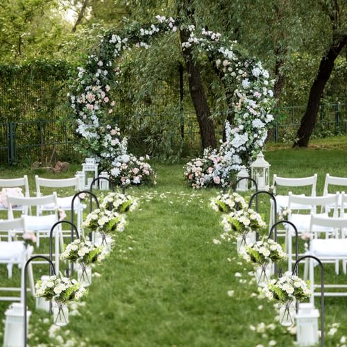 8 Sets Wedding Aisle Decoration Hanging Mason Jars with Hooks (8 Count)
