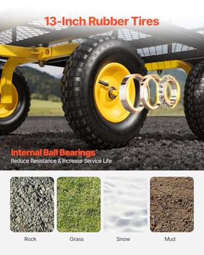 Steel Garden Cart (Yellow + Black)