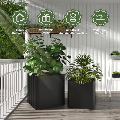 Metal Planter Box 20”L x 20"W x 20"H Large Square Steel Planter Box