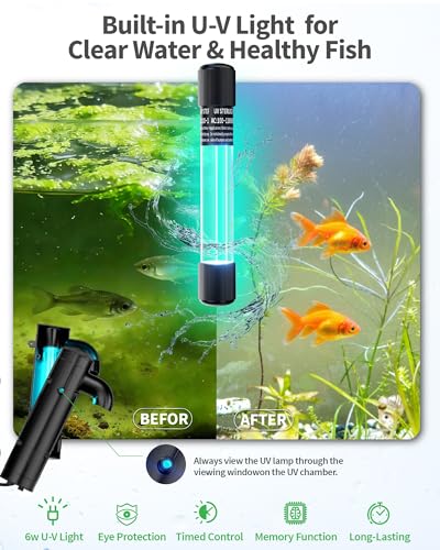 Pond Filter with U (660GPH with U-V & LED Lights)