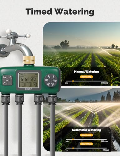 4 Zone Sprinkler Timer for Garden Hose (4 Outlet)