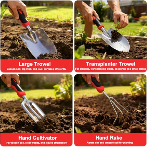 Gardening Tools 9 (9PCS Black Red)