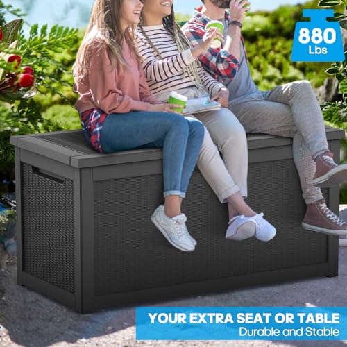 320 Gallon Outdoor Storage Box Waterproof (Black / 320 GAL)
