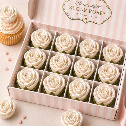 Metallic Edible Lumniscent Pearl Roses (Pearl)