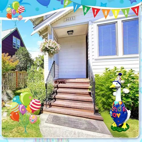 Porch Goose Statue (boy birthday goose)