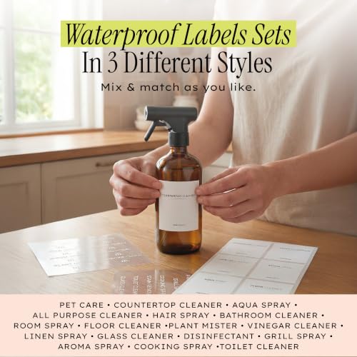 Amber Glass Spray Bottle for Cleaning (Amber)