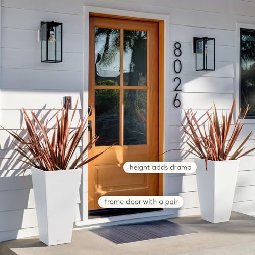 Pure Series Taper Planter (White / 24 inch - 2 Pack)
