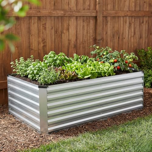 Galvanized Metal Raised Garden Bed 6×3×2FT (Silver / 6×3×2ft)
