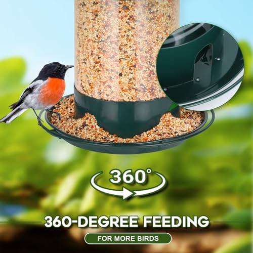 Metal Bird Feeders for Outdoors Hanging (Green)