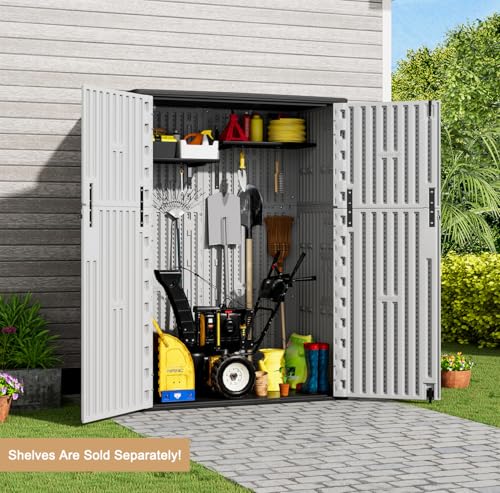 Outdoor Vertical Storage Shed (Gray / 57 Cu.ft)