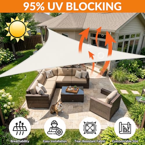 24'X29' Sun Shade Sail Cream Curved Square Customizable (Cream / 24'X29' custom)