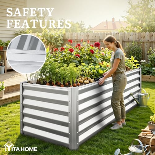 6x3x3ft Galvanized Raised Garden Bed (6x3x3ft / Silver)