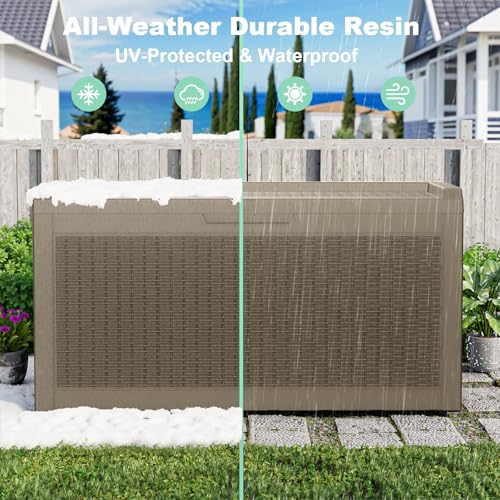 70 Gallon Outdoor Storage box Waterproof (Gray / 70 Gallon)