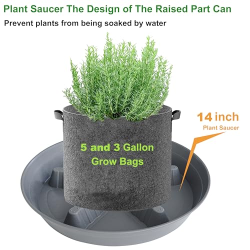 4 Pack Plant Saucer 14 inch (14"-4 Pack / Gray)