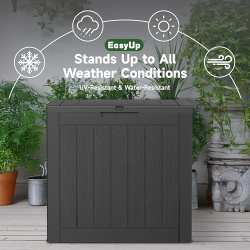 33 Gal Waterproof Outdoor Storage Box UV Resistant Deck Box (Black / 33 Gallon)