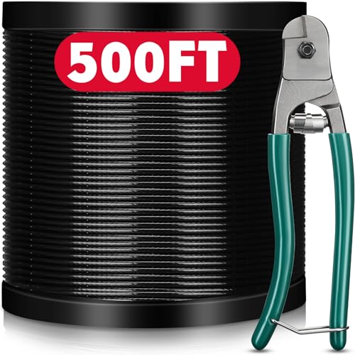 500 ft Vinyl Coated Wire Rope 304 Stainless Steel Black Stainless Wire 1