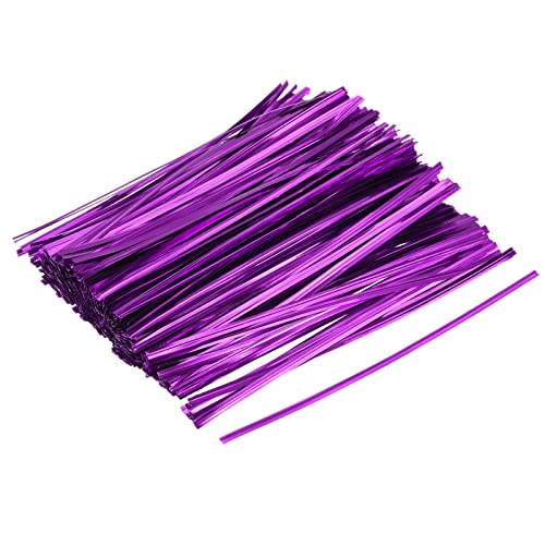 750 Pcs 6" 15cm Foil Twist Ties (6-inch / Purple)