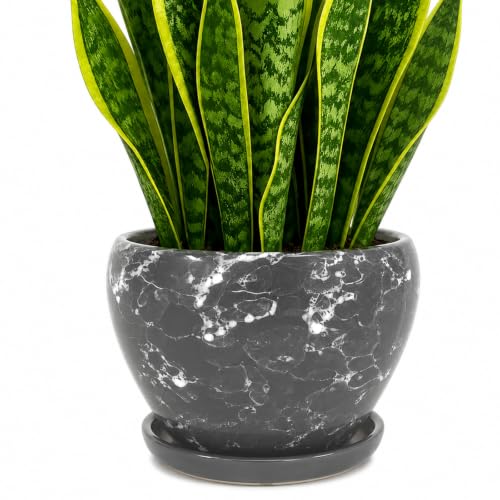 8 Inch Plant Pots (Gemstone Gray / 8 Inch)