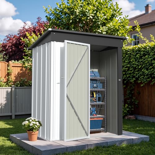 Outdoor Storage Shed 5 x 3 ft. Utility Tool Shed (5x3 / White)