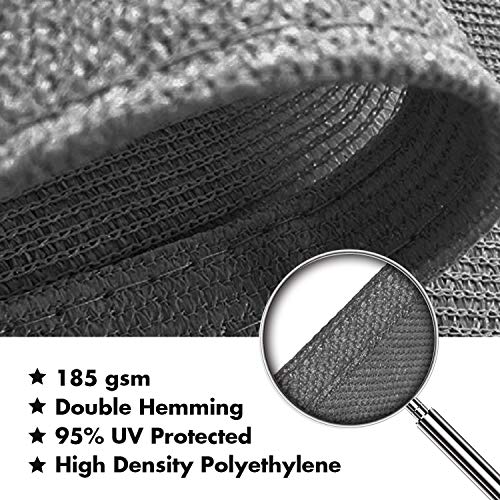 10'x10'x14' Sun Shade Sail Dark Gray Curved Triangle Customizable (Dark Gray / 10'X10'X14'custom)
