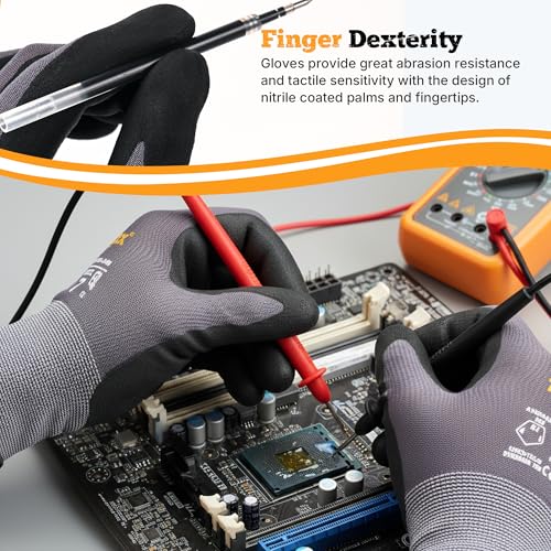 Work Gloves MicroFoam Nitrile Coated (3 Pairs / X-Large)