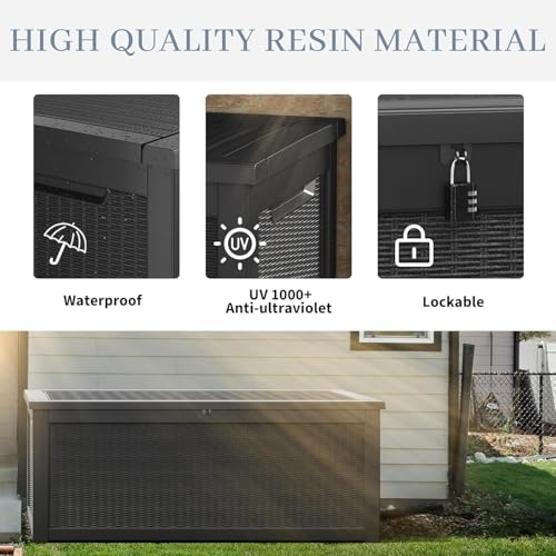 320 Gallon Deck Box (320 Gallon / Rattan Black)