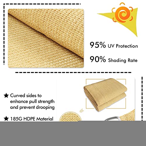 10'x10'x10' Sun Shade Sail Sand Curved Triangle (Sand / 1 0' X 1 0' X 1 0')