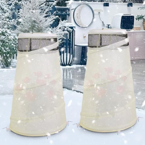 4Pcs Pop Up Rose Cones for Winter Protection (White-4Pcs)