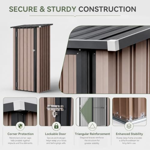 3x2 FT Outdoor Storage Shed (Brown / 3'x2')