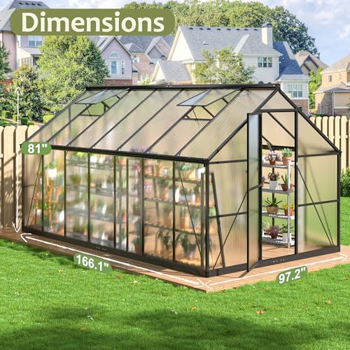 8x14 FT Walk in Heavy Duty Greenhouse for Outdoors (8×14 FT)