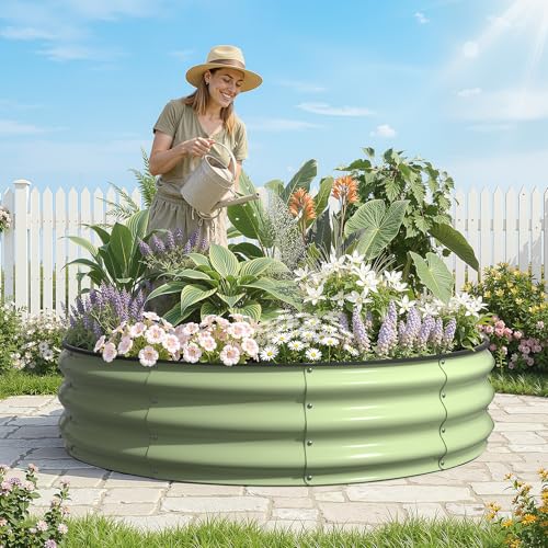 Round Raised Garden Bed (Fruit Green / 4x4x1FT)