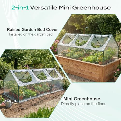 9x3x3 FT Mini Greenhouse with Roll (Transparent / 9x3x3 FT)